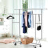 Artiss 6FT Double Rail Clothes Rack Coat Stand Adjustable Garment Rolling Hanger-Furniture > Bedroom - Peroz Australia - Image - 1