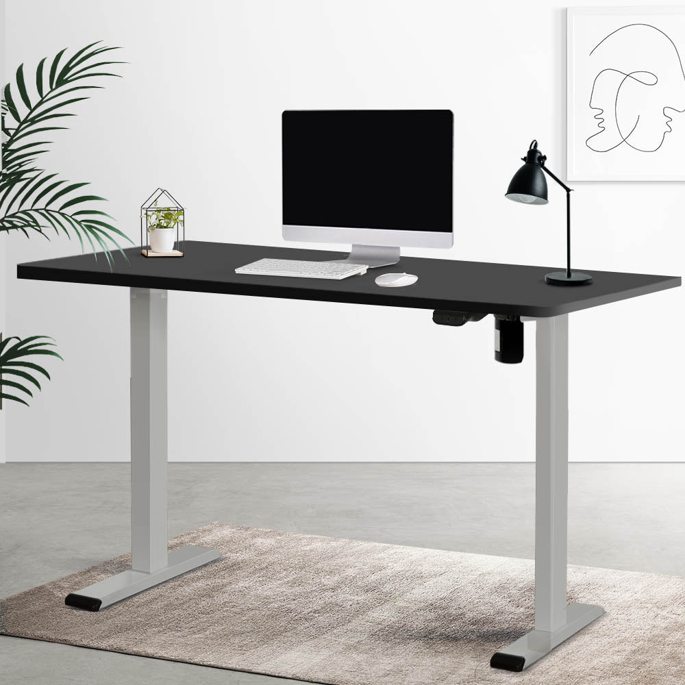 Artiss Electric Standing Desk Motorised Sit Stand Desks Table Grey Black 140cm-Electric Standing Desks - Peroz Australia - Image - 1