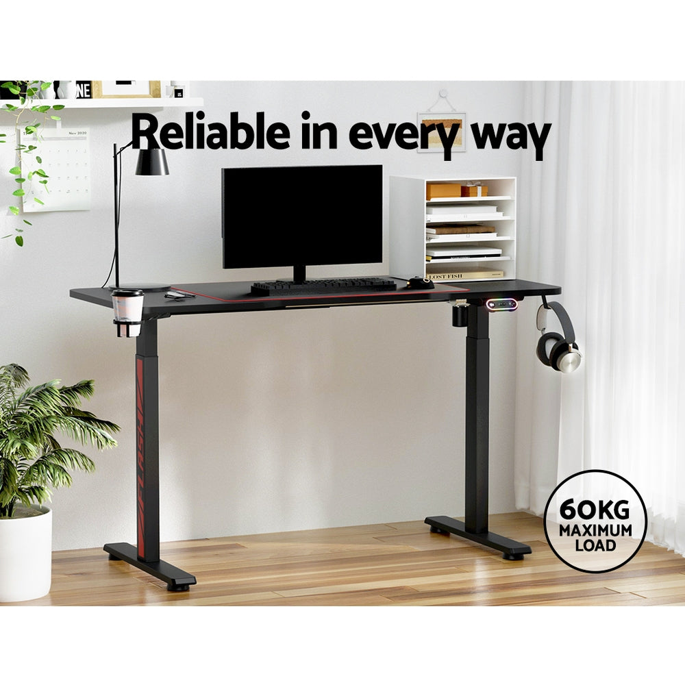 Artiss Electric Standing Desk Gaming Desks Sit Stand Table RGB Light Home Office-Furniture &gt; Office - Peroz Australia - Image - 6