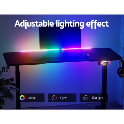 Artiss Electric Standing Desk Gaming Desks Sit Stand Table RGB Light Home Office-Furniture &gt; Office - Peroz Australia - Image - 7