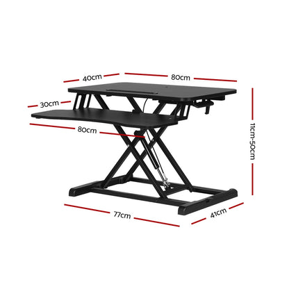 Artiss Standing Desk Riser Height Adjustable Sit Stand Computer Laptop Desktop-Furniture &gt; Office - Peroz Australia - Image - 3