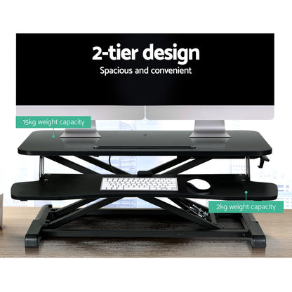 Artiss Standing Desk Riser Height Adjustable Sit Stand Computer Laptop Desktop-Furniture &gt; Office - Peroz Australia - Image - 6