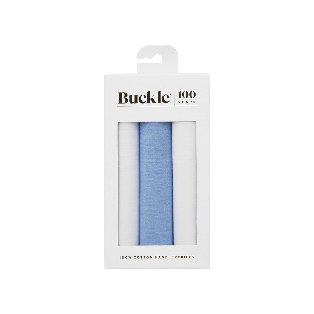 HANDKERCHIEFS. 3 PACK. 100% Cotton. Plain White and Blue.-Handkerchiefs-PEROZ Accessories