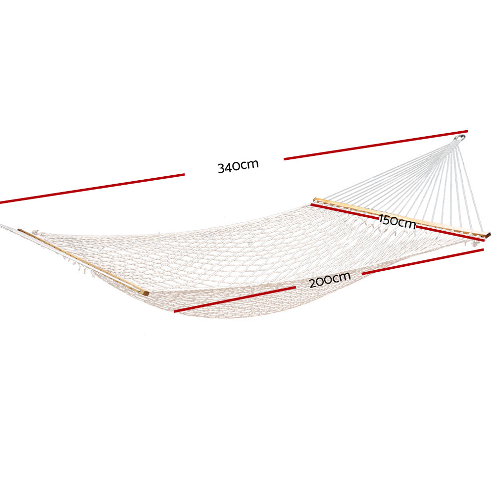 Gardeon Double Swing Hammock Bed Cream-Hammock-PEROZ Accessories