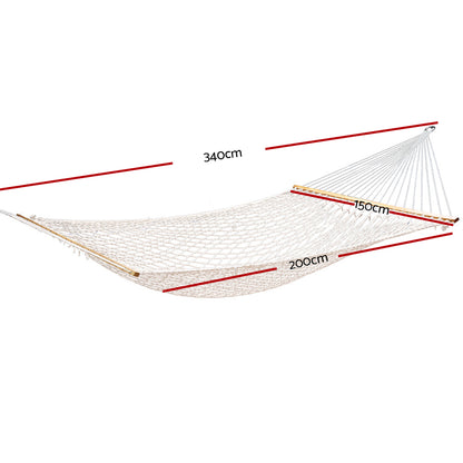 Gardeon Double Swing Hammock Bed Cream-Hammock-PEROZ Accessories