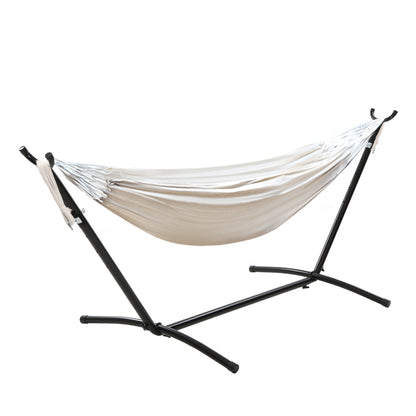 Gardeon Camping Hammock With Stand Cotton Rope Lounge Hammocks Outdoor Swing Bed-Hammock-PEROZ Accessories