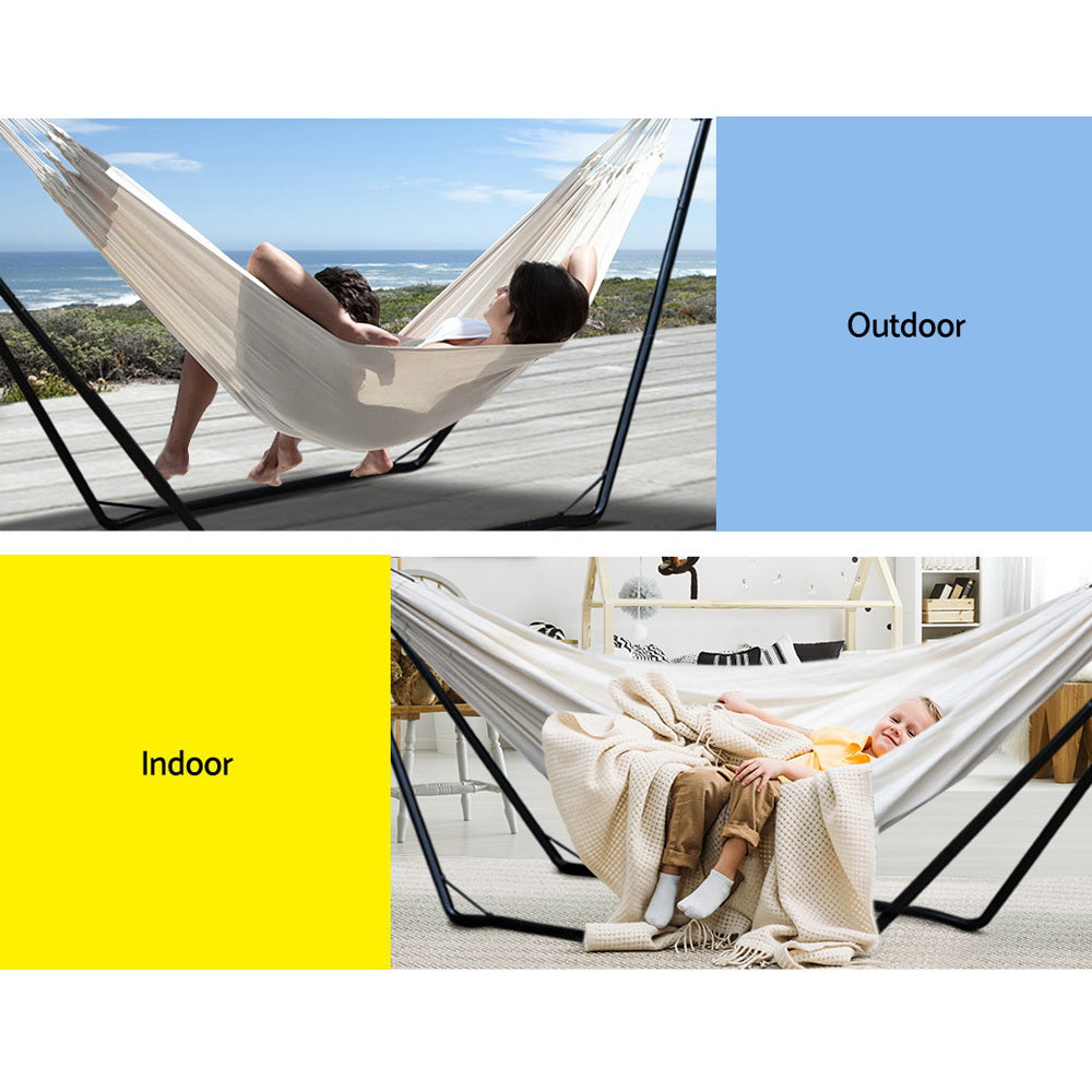 Gardeon Hammock Bed with Steel Frame Stand-Hammock-PEROZ Accessories