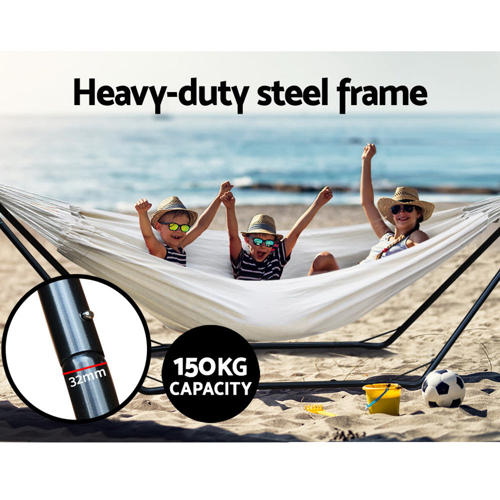 Gardeon Hammock Bed with Steel Frame Stand-Hammock-PEROZ Accessories