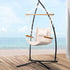 Gardeon Outdoor Hammock Chair with Steel Stand Hanging Hammock Beach Cream-Hammock-PEROZ Accessories