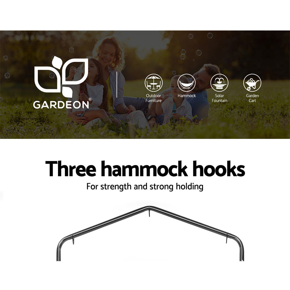 Gardeon Outdoor Hammock Chair with Stand Swing Hanging Hammock Garden Grey-Hammock-PEROZ Accessories