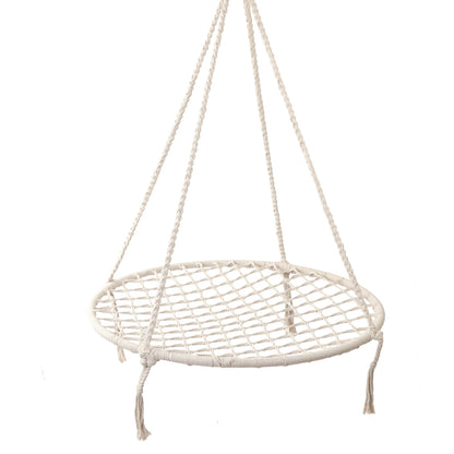 Gardeon Kids Swing Hammock Chair 100cm - Cream-Hammock-PEROZ Accessories