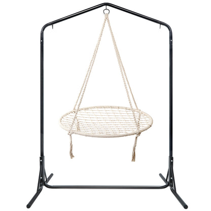 Gardeon Hammock Chair Kids Swing with Stand 100cm - Cream-Hammock-PEROZ Accessories