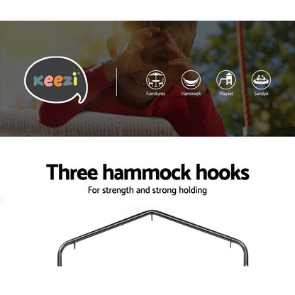 Gardeon Hammock Chair Kids Swing with Stand 100cm - Cream-Hammock-PEROZ Accessories