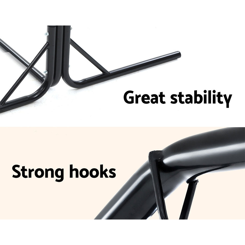 Gardeon Outdoor Hammock Chair with Stand Hanging Hammock with Pillow Cream-Hammock-PEROZ Accessories