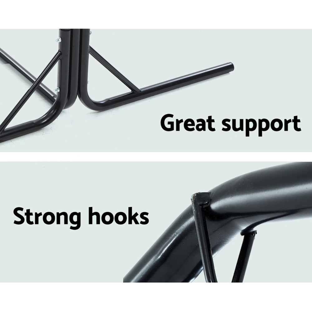 Gardeon Double Hammock Chair Stand Steel Frame 2 Person Outdoor Heavy Duty 200KG-Furniture &gt; Outdoor-PEROZ Accessories