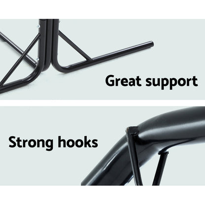 Gardeon Double Hammock Chair Stand Steel Frame 2 Person Outdoor Heavy Duty 200KG-Furniture &gt; Outdoor-PEROZ Accessories