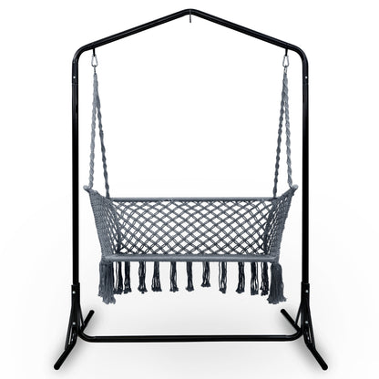 Gardeon Outdoor Swing Hammock Chair with Stand Frame 2 Seater Bench Furniture-Home &amp; Garden &gt; Hammocks-PEROZ Accessories