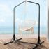 Gardeon Outdoor Hammock Chair with Stand Cotton Swing Relax Hanging 124CM Cream-Hammock-PEROZ Accessories