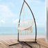 Gardeon Outdoor Hammock Chair with Steel Stand Cotton Swing Hanging 124CM Cream-Hammock-PEROZ Accessories