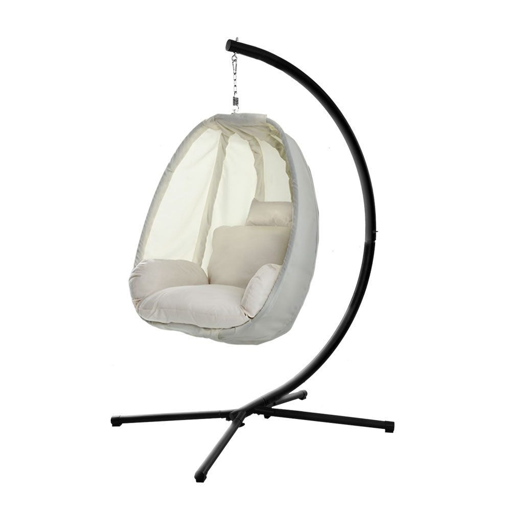 Gardeon Outdoor Furniture Egg Hammock Porch Hanging Pod Swing Chair with Stand-Furniture &gt; Outdoor-PEROZ Accessories