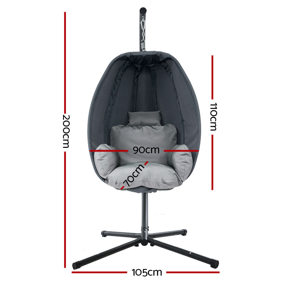 Gardeon Outdoor Furniture Egg Hammock Hanging Swing Chair Pod Lounge Chairs-Furniture &gt; Outdoor-PEROZ Accessories