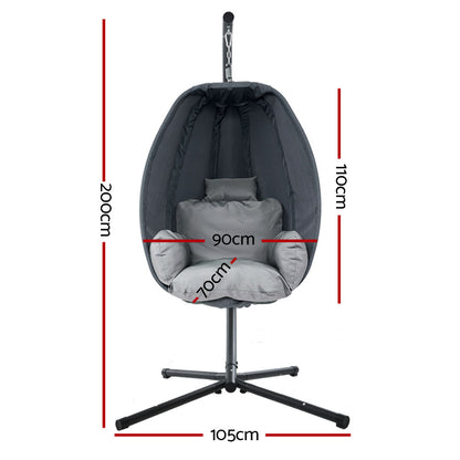 Gardeon Outdoor Furniture Egg Hammock Hanging Swing Chair Pod Lounge Chairs-Furniture &gt; Outdoor-PEROZ Accessories