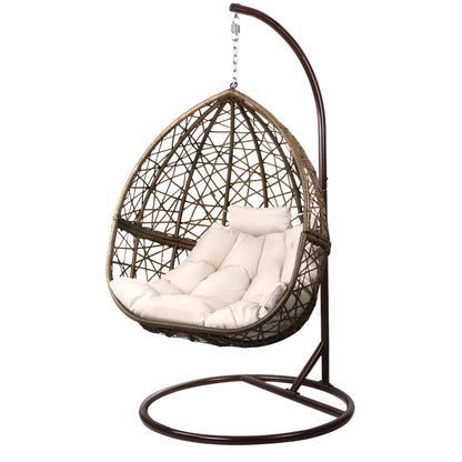 Gardeon Outdoor Hanging Swing Chair - Brown-Hammock-PEROZ Accessories