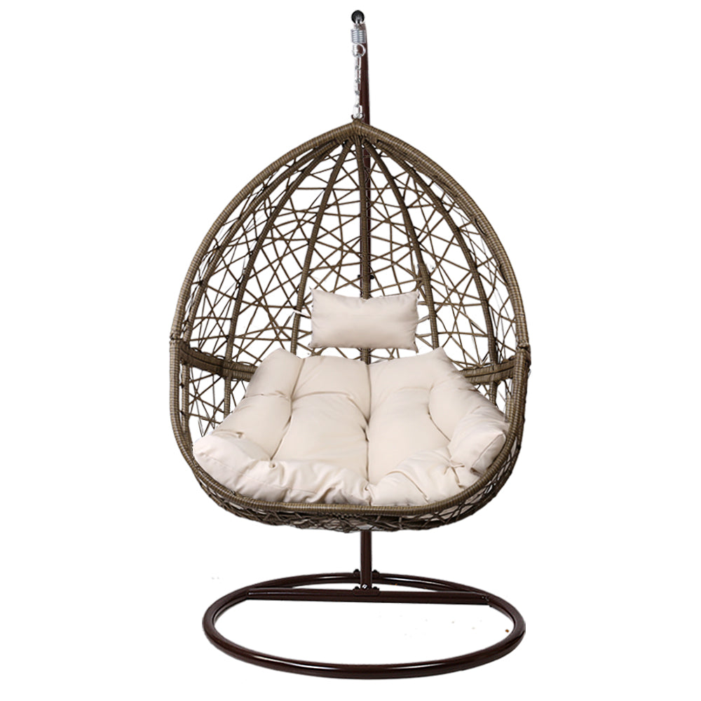 Gardeon Outdoor Hanging Swing Chair - Brown-Hammock-PEROZ Accessories