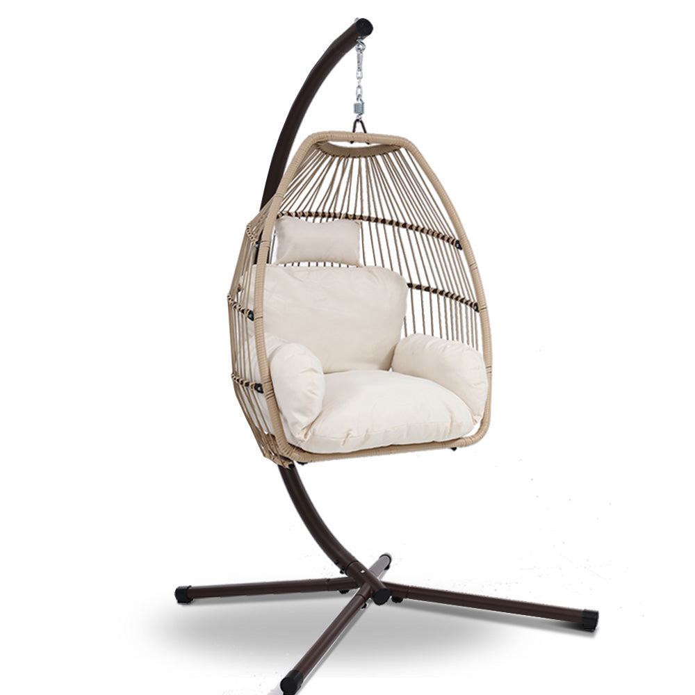Gardeon Outdoor Furniture Egg Hanging Swing Chair Stand Wicker Rattan Hammock-Furniture &gt; Outdoor-PEROZ Accessories