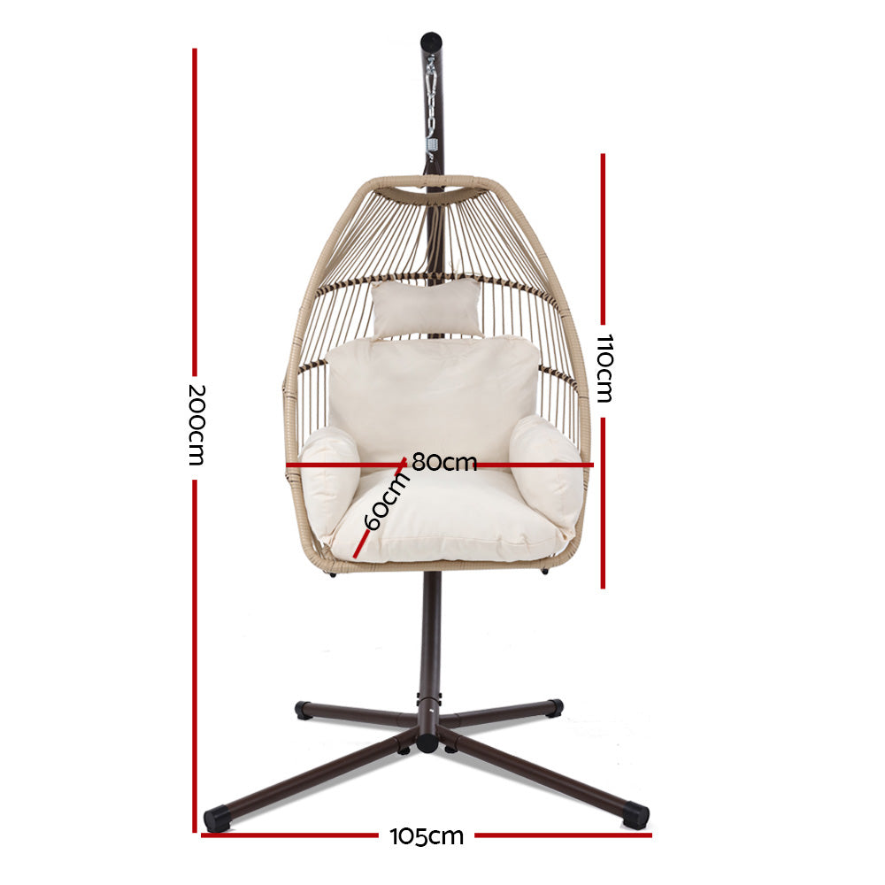 Gardeon Outdoor Furniture Egg Hanging Swing Chair Stand Wicker Rattan Hammock-Furniture &gt; Outdoor-PEROZ Accessories