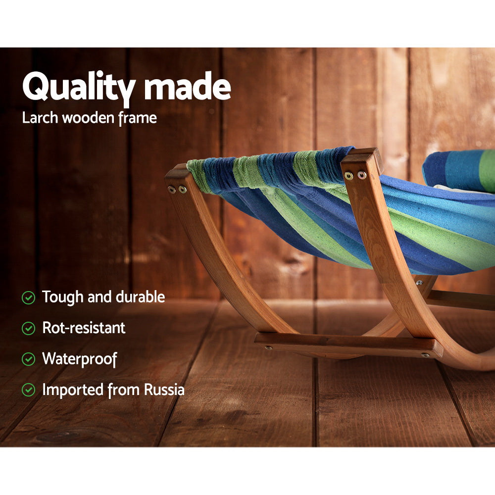 Gardeon Hammock Bed Outdoor Camping Kids Timber Hammock Rocking-Hammock-PEROZ Accessories