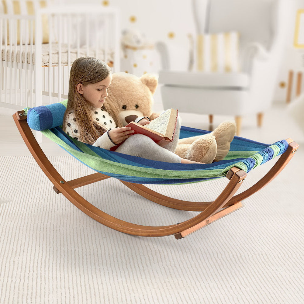 Gardeon Hammock Bed Outdoor Camping Kids Timber Hammock Rocking-Hammock-PEROZ Accessories