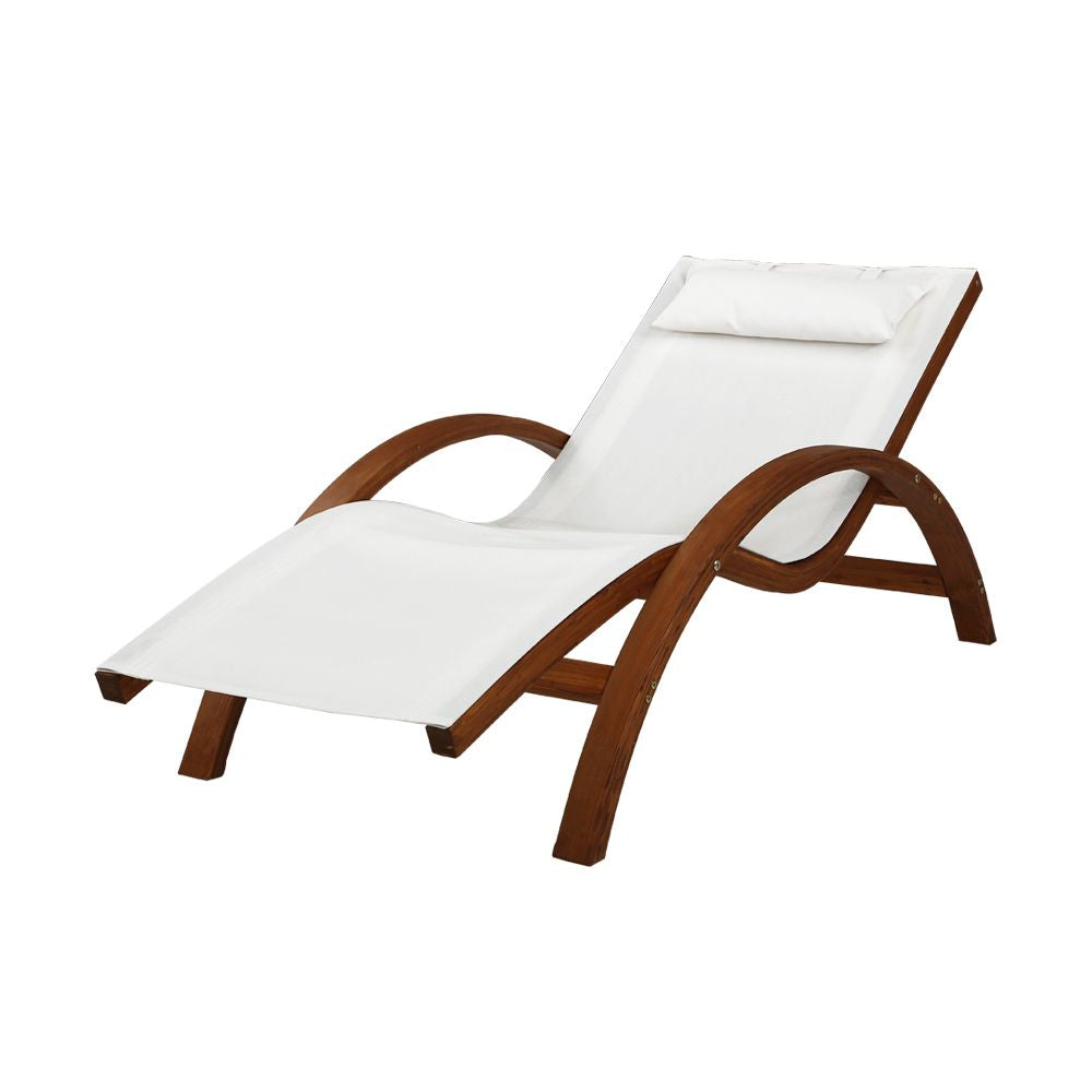 Gardeon Outdoor Wooden Sun Lounge Setting Day Bed Chair Garden Patio Furniture-Home &amp; Garden &gt; Garden Furniture-PEROZ Accessories
