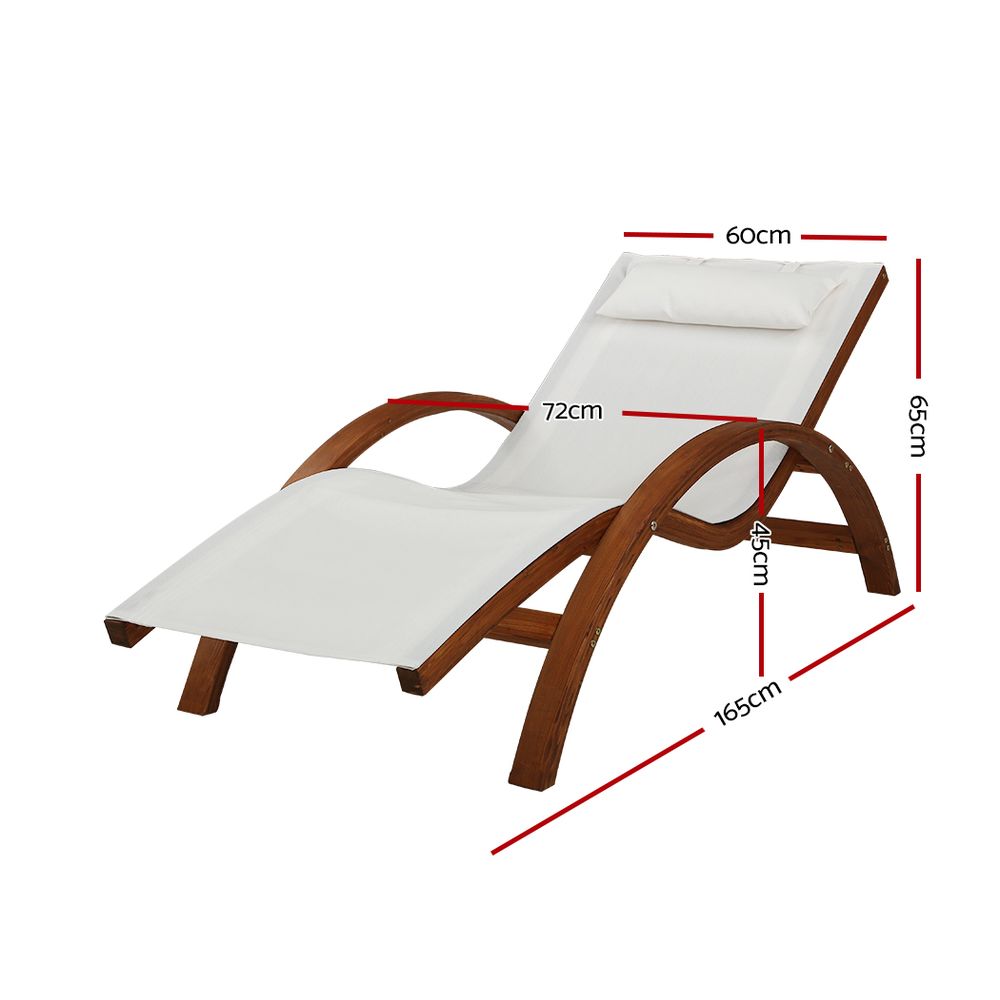 Gardeon Outdoor Wooden Sun Lounge Setting Day Bed Chair Garden Patio Furniture-Home &amp; Garden &gt; Garden Furniture-PEROZ Accessories