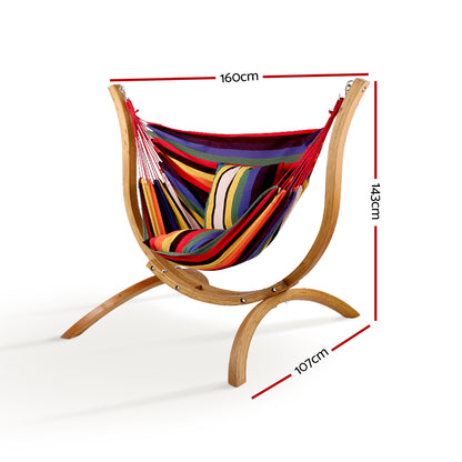 Gardeon Hammock with Wooden Hammock Stand-Home &amp; Garden &gt; Hammocks-PEROZ Accessories