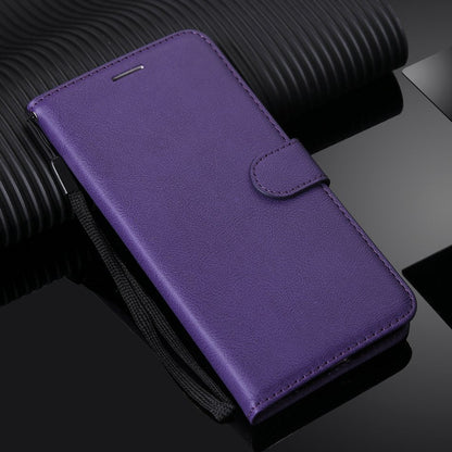 Anymob Xiaomi Redmi Case Purple Luxury Solid Color Leather Wallet Flip Phone Cover Protection-Mobile Phone Cases-PEROZ Accessories
