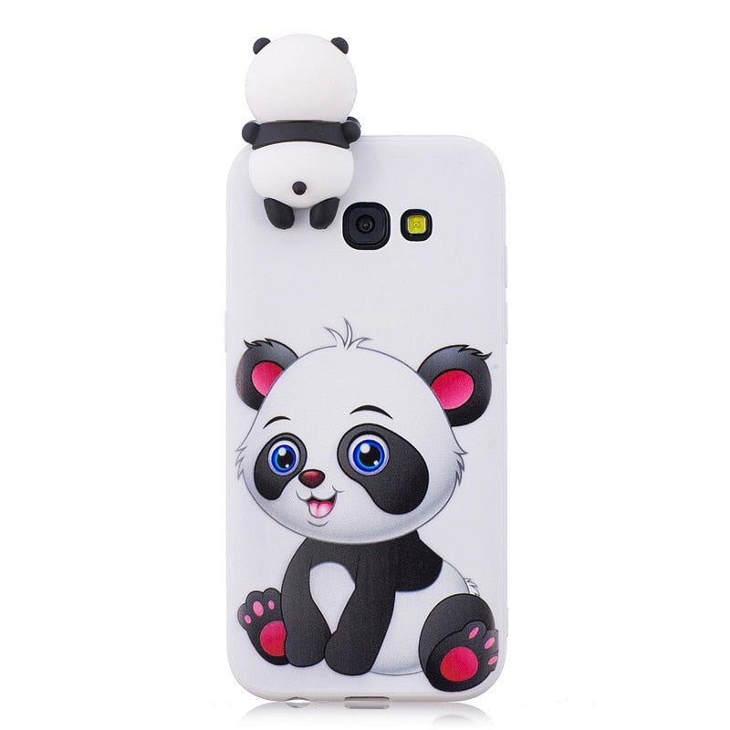 Anymob Samsung Case White Cat Soft Silicone 3D Unicorn Panda Phone Cover Protection-Mobile Phone Cases-PEROZ Accessories