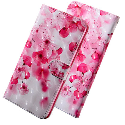 Anymob Samsung Cherry Blossom Leather Sparkling Case Wallet Flip Magnetic Cover-Mobile Phone Cases-PEROZ Accessories