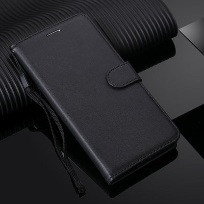 Anymob Xiaomi Redmi Case Black Luxury Solid Color Leather Wallet Flip Phone Cover Protection-Mobile Phone Cases-PEROZ Accessories