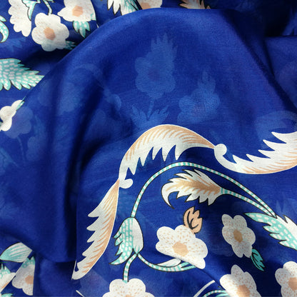 Anyyou 100% Mulberry Silk Ocean Blue Long Scarf Luxury Brand Women Beach Shawl Wear Swimwear Pashimina Face Shield Foulard-Scarves-PEROZ Accessories