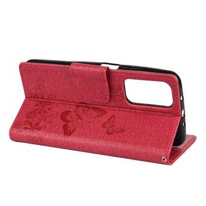 Anymob Samsung Pink Flip Phone Case Big Butterfly Leather Wallet Book Style Cover Shell-Mobile Phone Cases-PEROZ Accessories