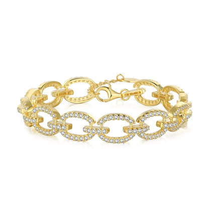 Anyco Bracelet Custom Chunky Cuban Link Bracelet For Women Gold Platted Designer Charm Layer Handmade Bangles-Bracelets-PEROZ Accessories
