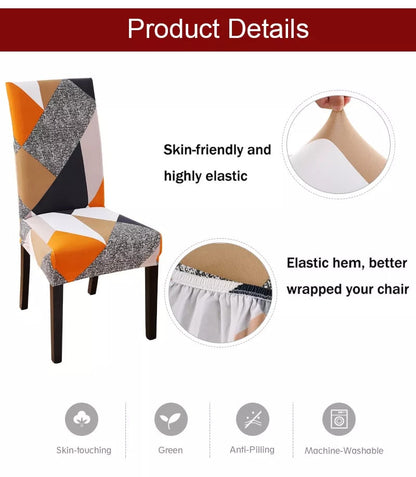 Anyhouz Chair Cover Pink with Gold Linear Design with Anti-Dirt and Elastic Material for Dining Room Kitchen Wedding Hotel Banquet Restaurant-Chair Cover-PEROZ Accessories