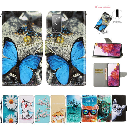 Anymob Samsung Cool Kitty Magnetic Flip Wallet Case Painted Leather Phone Cover-Mobile Phone Cases-PEROZ Accessories