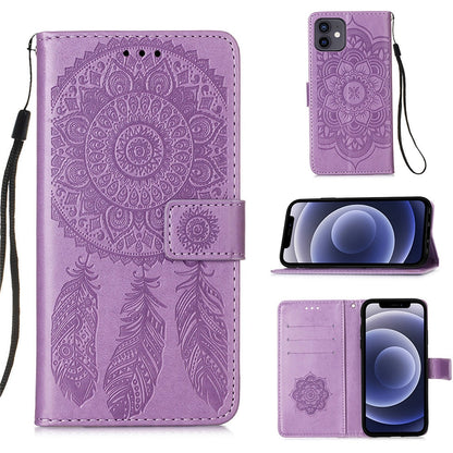 Anymob iPhone Case Turquoise Embossed Book Style Flip Wallet PU Leather With Card Slot-Mobile Phone Cases-PEROZ Accessories