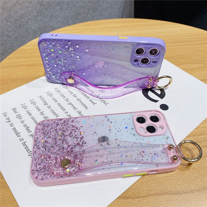 Anymob iPhone Case Purple Gradient Glitter Wristband Soft Epoxy Camera Protection Cover-Mobile Phone Cases-PEROZ Accessories