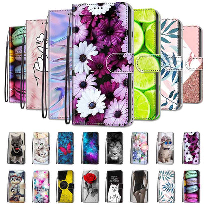 Anymob Samsung Lavender Silk Phone Case Magnetic Flip Leather Card Wallet Cover-Mobile Phone Cases-PEROZ Accessories
