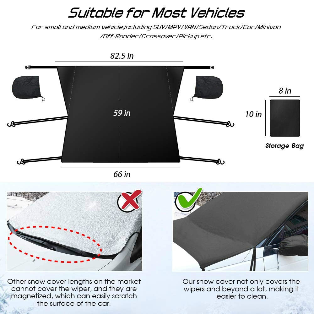 Anypack Car Front Windshield Cover Sun Shade Snow Car Cover Sunshield Dust Waterproof Protection Outdoor Exterior Protector-Car Accessories-PEROZ Accessories