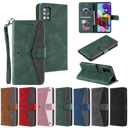 Anymob Samsung Pink Splicing Flip Leather Case Card Slot Wallet Phone Cover-Mobile Phone Cases-PEROZ Accessories
