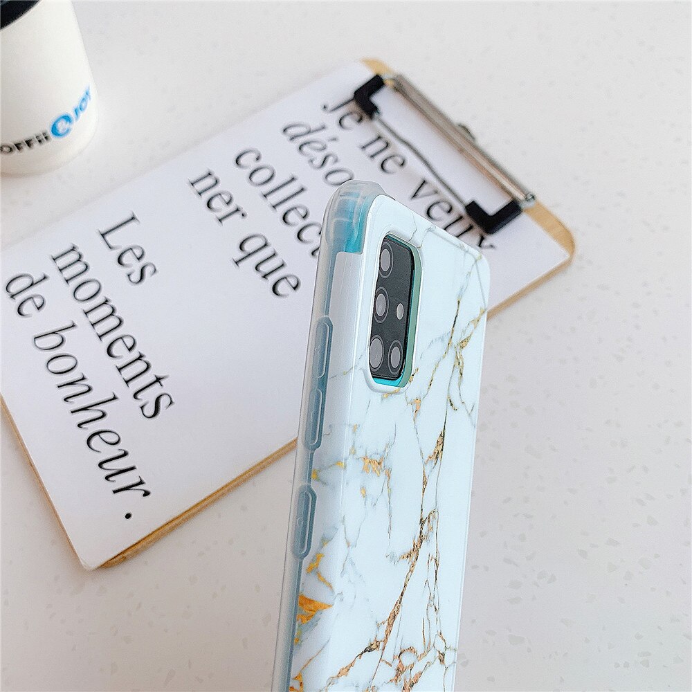 Anymob Samsung Light Blue Marble Phone Case Silicone Shockproof Cover-Mobile Phone Cases-PEROZ Accessories